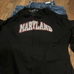 Black Maryland Long Sleeve Tee